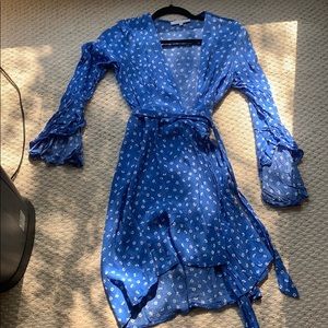 Floral Print Mini Wrap Dress